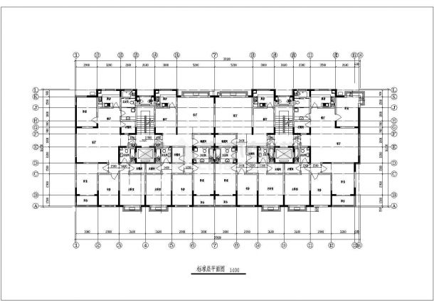 某9层带阁楼层框架结构2单元每单元2户型住宅楼设计cad全套建筑施工图-图二
