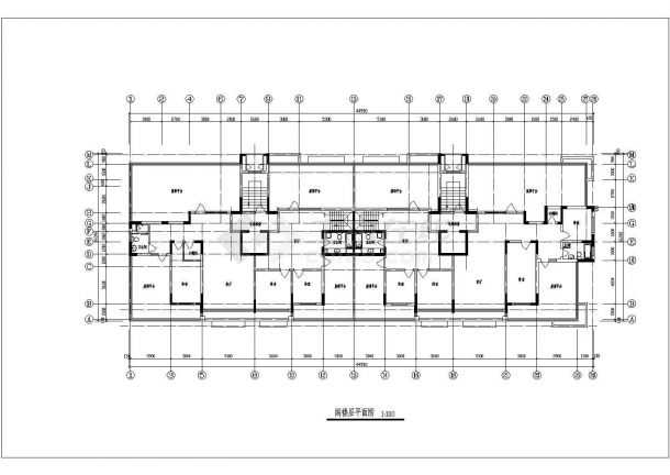 某框剪结构9层带阁楼2单元每单元2户住宅楼设计cad建筑施工图-图二