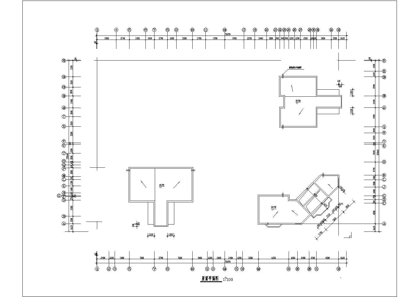 某框混结构六层三单元混合户型L型住宅设计cad详细建筑施工图