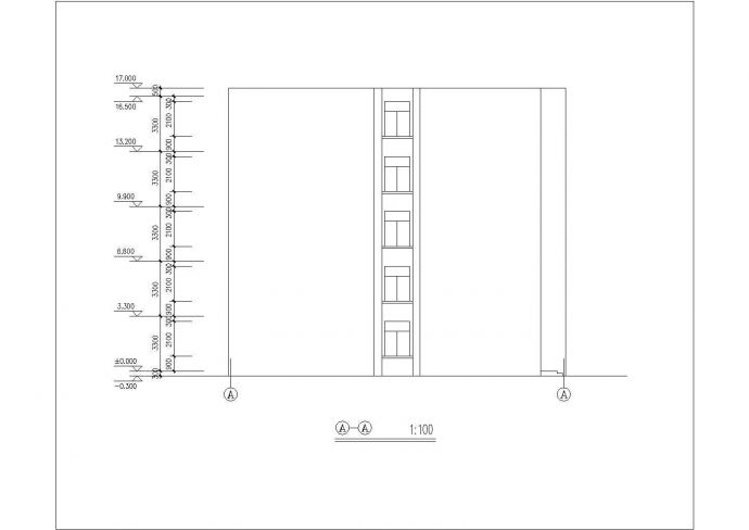 杭州市某中学3200平米4层砖混结构宿舍楼平立剖面设计CAD图纸_图1