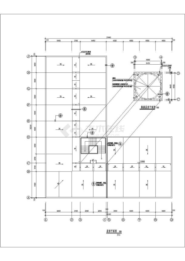 乌鲁木齐某学校3160平米4层框混结构宿舍楼建筑设计CAD图纸-图一