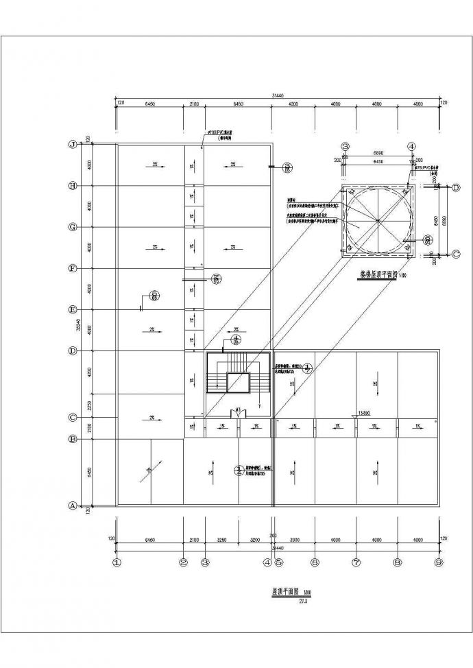 乌鲁木齐某学校3160平米4层框混结构宿舍楼建筑设计CAD图纸_图1