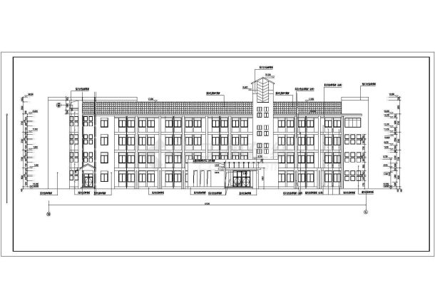 湖南城镇小学4层教学楼设计全套施工cad图