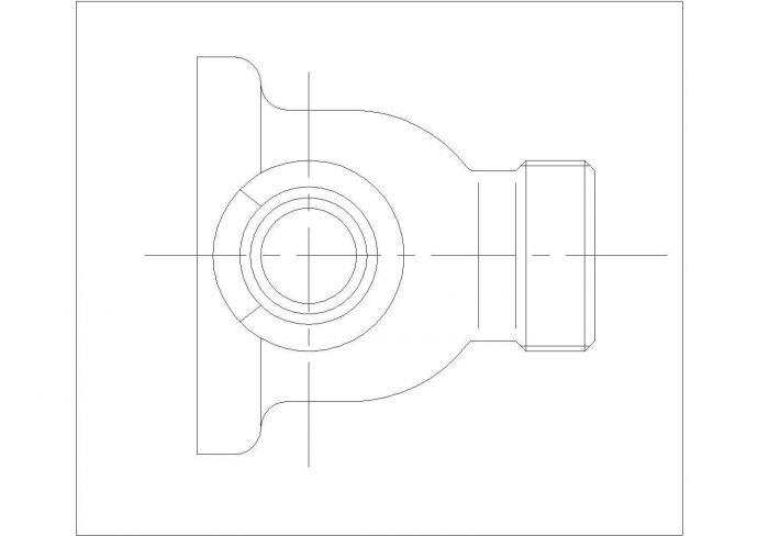 某箱体阀体俯视图CAD设计构造平面图_图1