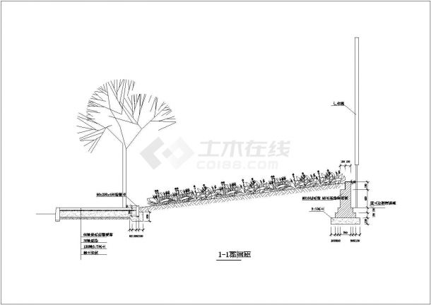 某景观大道景观铺装绿化工程规划设计施工CAD图纸-图二