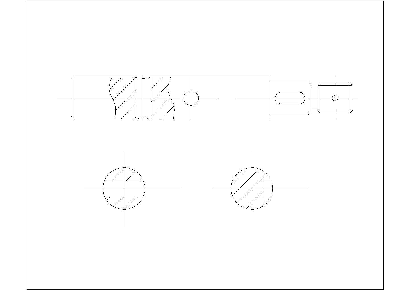 某轴类泵轴CAD剖面节点设计图纸
