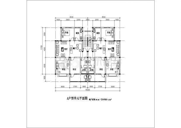 漳州市某新建小区90-110平米热门户型设计CAD图纸（9张）-图一