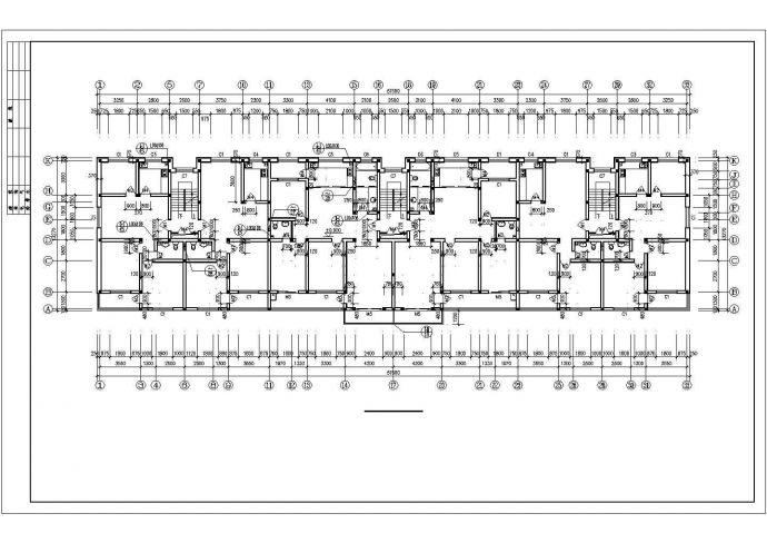 3200平米5层砖混结构住宅楼平立剖面设计CAD图纸（含夹层和地下层）_图1