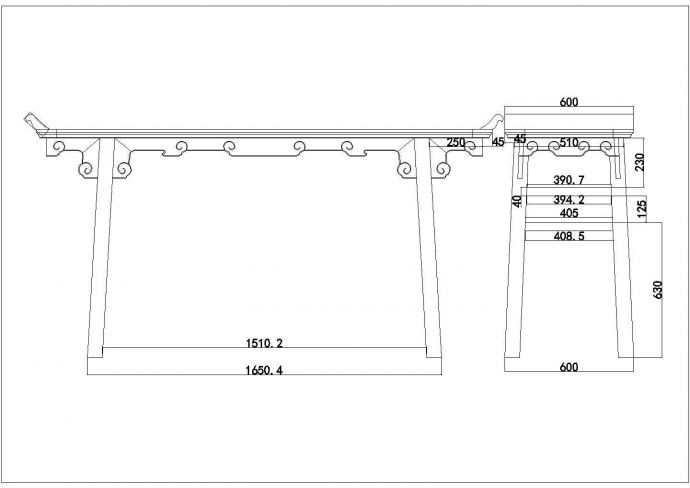 某明式供桌CAD大样节点构造图_图1