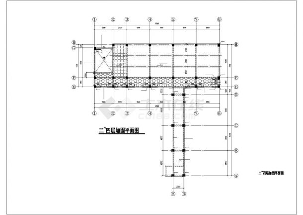 [上海]五层框架结构教学楼结构改造加固施工图-图一