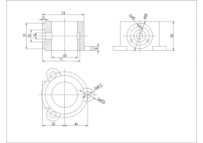 某箱体类绘制壳体零件视图CAD完整全套节点图纸_图1