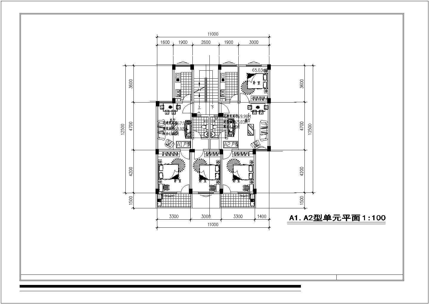 某住宅单元平面图CAD图纸