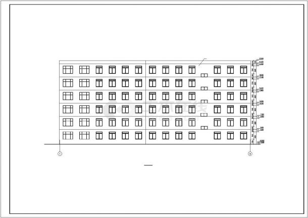 广州某企业单位3800平米6层框架结构办公楼平立剖面设计CAD图纸-图一