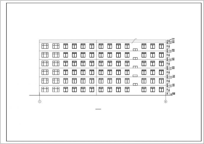 广州某企业单位3800平米6层框架结构办公楼平立剖面设计CAD图纸_图1