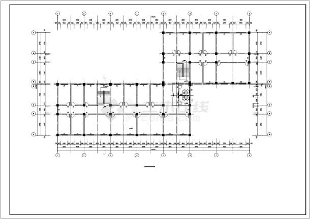广州某企业单位3800平米6层框架结构办公楼平立剖面设计CAD图纸-图二