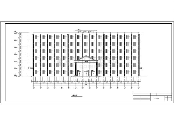 合肥市广兰路某5040平米六层钢混结构综合楼建筑+结构设计CAD图纸-图二
