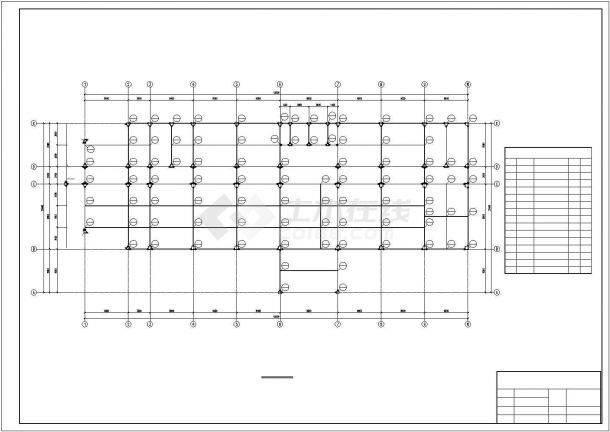 南昌市某工业区6900平米6层钢框架结构办公楼结构设计CAD图纸-图二