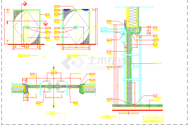 某甲级防火门CAD平立剖全套施工图-图一