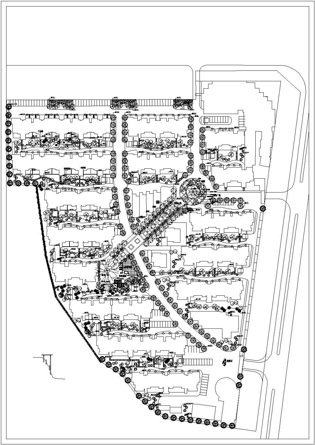 某城市居民区种植绿化环境景观详细规划设计施工CAD图纸