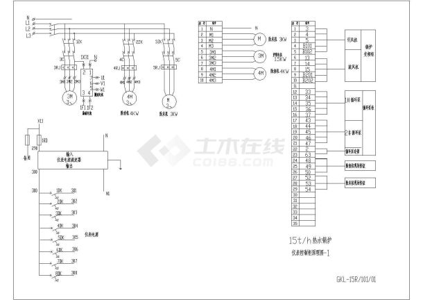 某热水锅炉全套电气控制原理图CAD设计图纸-图二