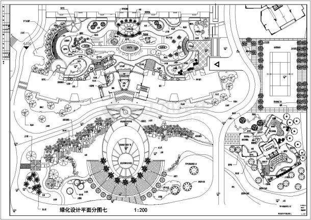 某丽日豪庭小区绿化环境景观规划设计施工CAD图纸-图一