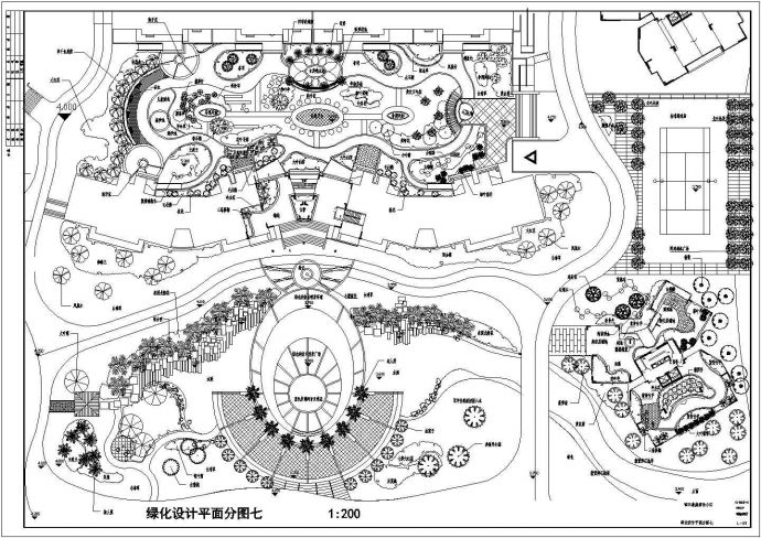 某丽日豪庭小区绿化环境景观规划设计施工CAD图纸_图1