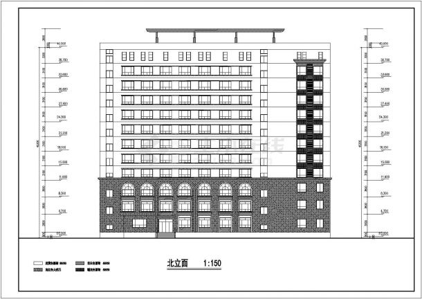 某十一层回字形酒店设计cad 全套建筑施工图-图一