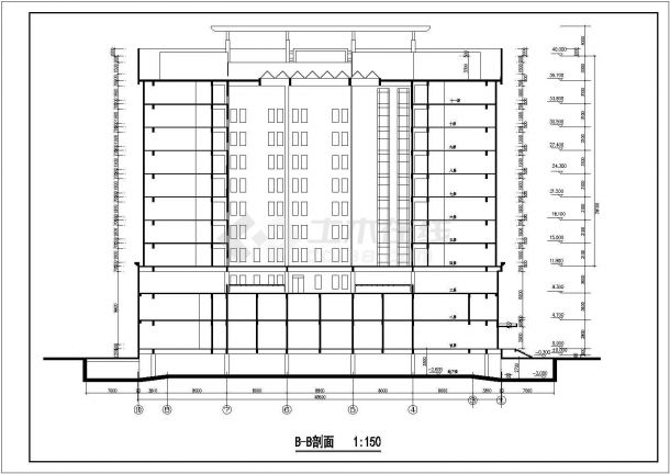 某十一层回字形酒店设计cad 全套建筑施工图-图二