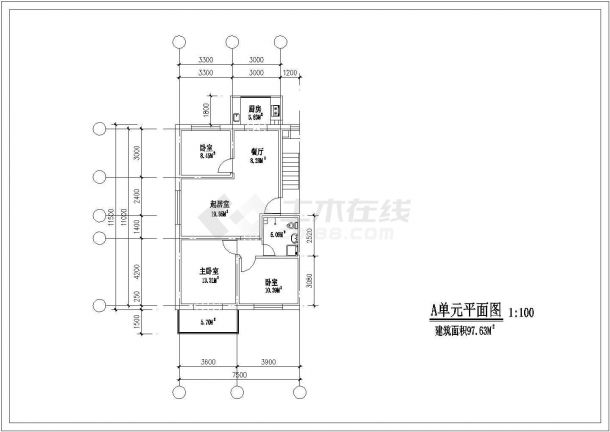 北京市岭南花园小区经典实用的平面户型设计CAD图纸（16张）-图一