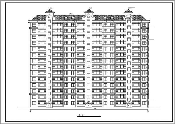 西安市新海花园小区14层框架结构住宅楼全套建筑设计CAD图纸-图二