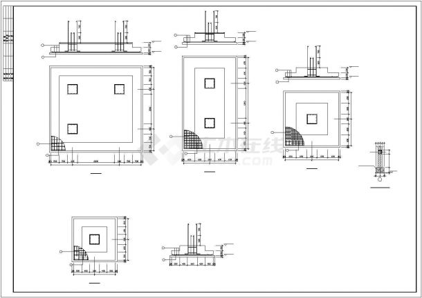 芜湖市某建筑公司5900平米6层框架办公楼结构设计CAD图纸-图二