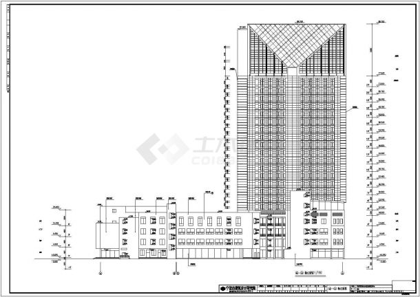 某框架结构多层五星级商务酒店设计cad全套建筑施工图（ 含设计说明）-图二