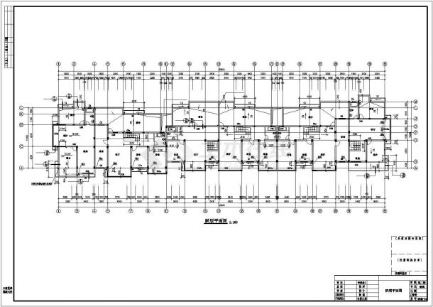 滁州市京海花园小区5250平6层砖混结构住宅楼建筑设计CAD图纸（含跃层）-图二