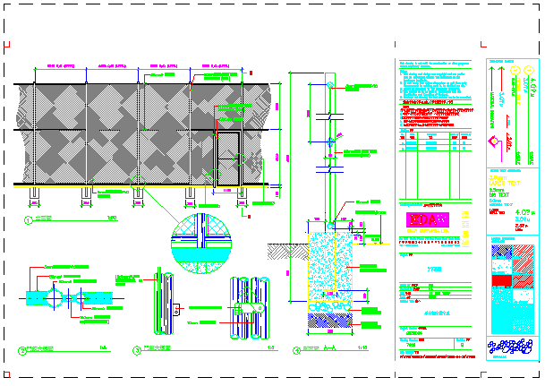 某围墙栏杆CAD施工节点完整图