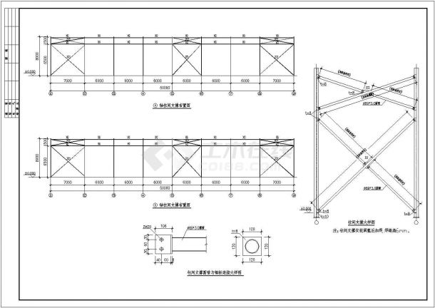 某24米跨门式刚架轻型房屋钢结构整套设计cad施工图-图二