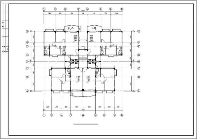 1600平米6层框混结构住宅楼平立剖面设计CAD图纸（六层复式）_图1