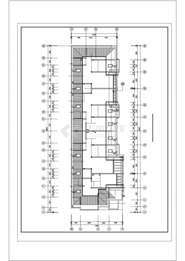 2800平米6层砖混结构住宅楼平立剖面设计CAD图纸（1层4户/含阁楼）-图一