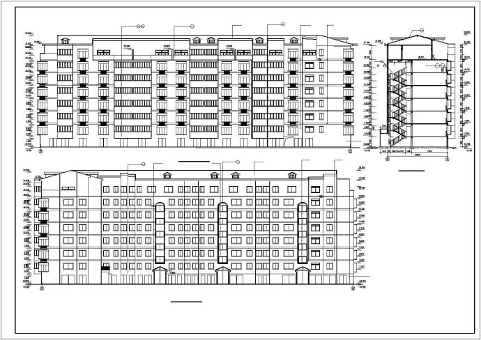 某小区6800平米8层框架结构L型住宅楼建筑设计CAD图纸（1层12户）_图1