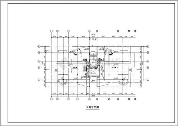 2500平米11层框剪结构住宅楼平立剖面设计CAD图纸（含天面层）-图一