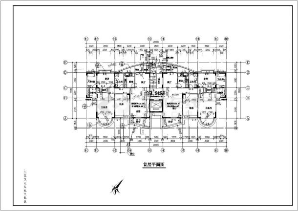 2500平米11层框剪结构住宅楼平立剖面设计CAD图纸（含天面层）-图二