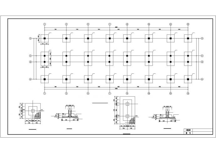 杭州某工业区2100平米3层硂框架结构办公楼建筑设计CAD图纸_图1