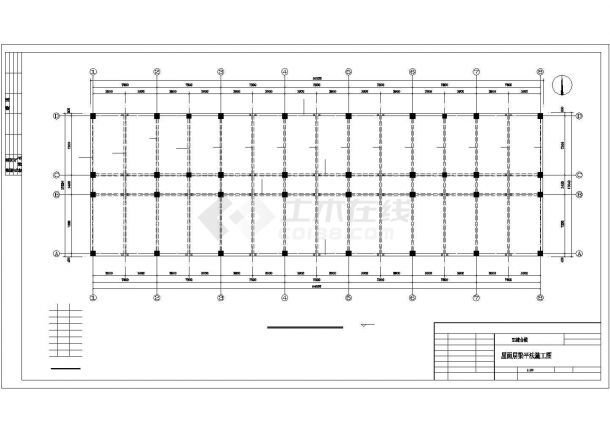 济南市某工厂3500平米6层现浇钢混框架办公楼结构设计CAD图纸-图一