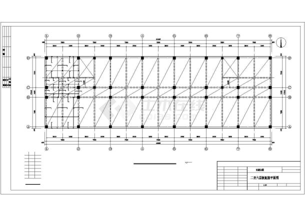 济南市某工厂3500平米6层现浇钢混框架办公楼结构设计CAD图纸-图二
