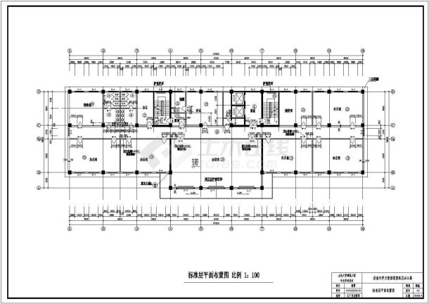 办公楼设计_某地十一层一万平米框剪办公楼设计CAD图-图二
