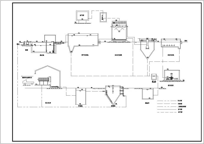 某啤酒废水处理厂CAD设计构造完整高程图_图1