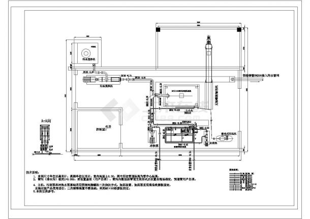 某污泥脱水机房工艺图CAD构造设计-图一