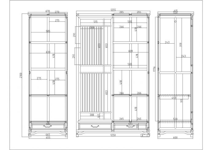 某新品大衣柜CAD全套详细设计图纸_图1