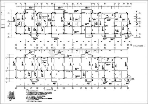 某高档小区多层框架结构住宅楼设计cad全套结构施工图（含设计说明）-图二