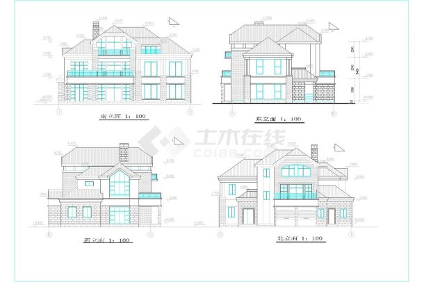 郴州现代风格住宅11全套施工cad图-图一