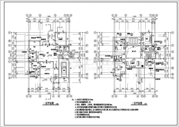 福州独立别墅户型CAD大样构造节点图-图二